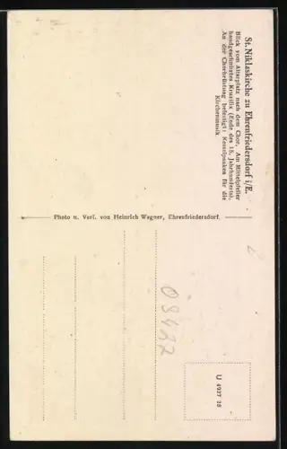 AK Ehrenfriedersdorf i. E., St. Niklaskirche Innenansicht, Kruzifix, Orgel