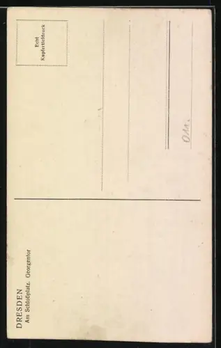 AK Dresden, Schlossplatz, Georgentor, Denkmal