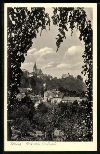 AK Leisnig, Blick vom Stadtpark