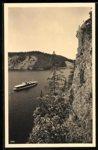 AK Zoppoten, Stausee der Bleiloch-Saaletalsperre, Totensee mit Dampfer