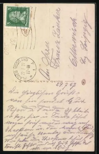 AK Plauen i. V., Friedrich-August-Brücke mit Blick nach dem Bärenstein