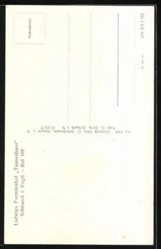 AK Schöneck /Vogtl., Ludwigs Fremdenhof Tannenhaus, Winteransicht