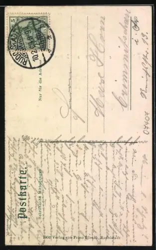 AK Rudolstadt, Durchblick von der Justins-Höhe aufs Schloss