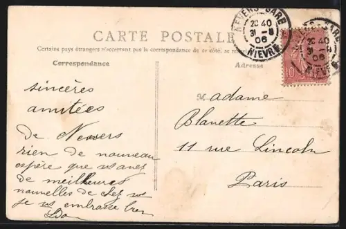 AK Nevers, Vue prise du Palais Ducal