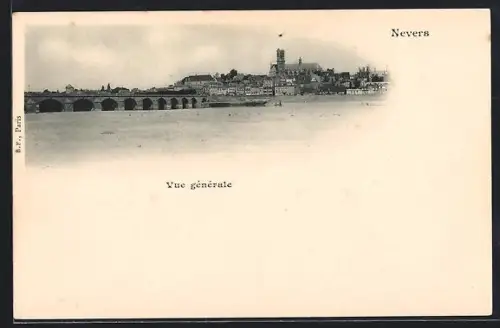 AK Nevers, Vue générale de la ville et du pont sur la Loire