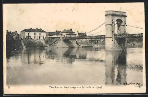AK Decize, Pont suspendu, démoli en 1904
