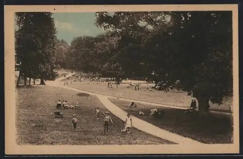 AK Saint-Honoré-les-Bains, Le Parc avec promeneurs et arbres majestueux