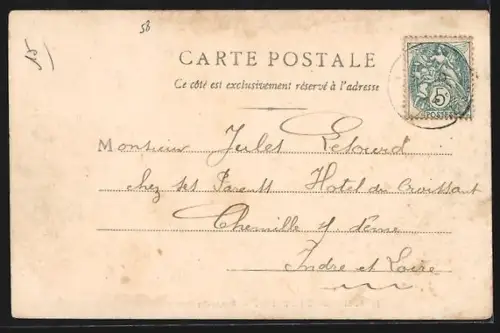 AK St-Honoré-les-Bains, Route du Bourg avec cheval et charrette