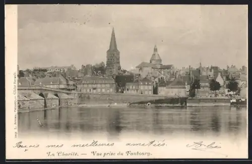 AK La Charité, Vue prise du Faubourg