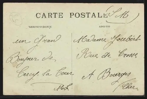 AK Cercy-la-Tour, Vue générale, Avenue de la gare