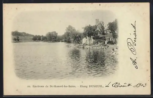 AK Saint-Honoré-les-Bains, Étang DUSEUIL et paysage environnant