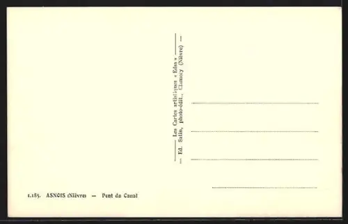 AK Asnois /Nièvre, Pont du Canal