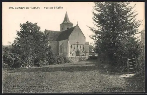 AK Cuney-lès-Varzy, Vue sur l`Église