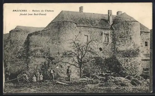 AK Bazoches, Ruines du Château féodal, vue Sud-Ouest