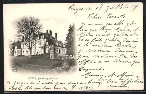 AK Curty /Imphy, Vue du manoir entouré d`arbres