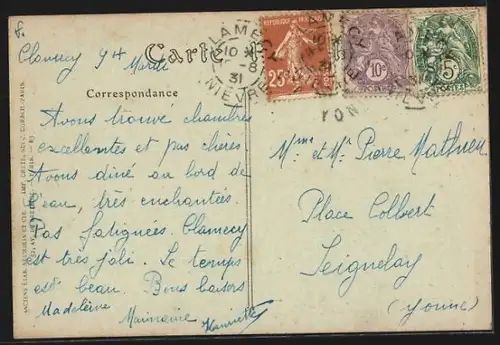 AK Clamecy, Route d`Auxerre, Hôtel de la Boule d`Or