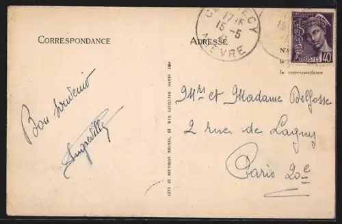 AK Clamecy, Le Beuvron et les bâtiments en bord de rivière