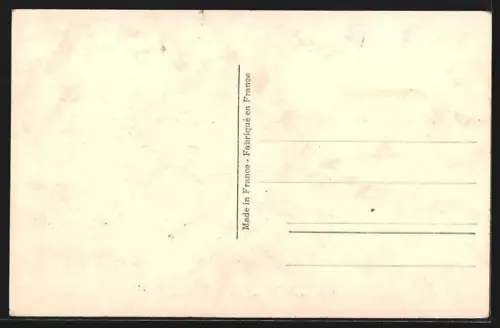 Künstler-AK La Verrerie, Un Bonjour fleuri avec vue sur une maison de campagne