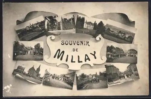 AK Millay, Souvenir avec vues multiples du village