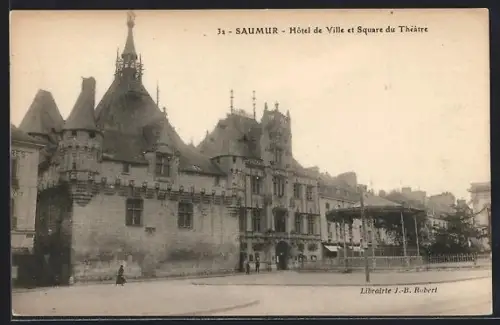 AK Saumur, Hôtel de Ville et Square du Théâtre