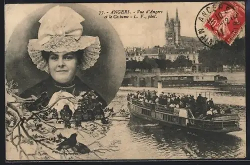 AK Angers, Vue d`Angers et le Costume