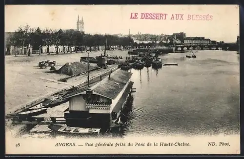 AK Angers, Vue générale prise du Pont de la Haute-Chaîne