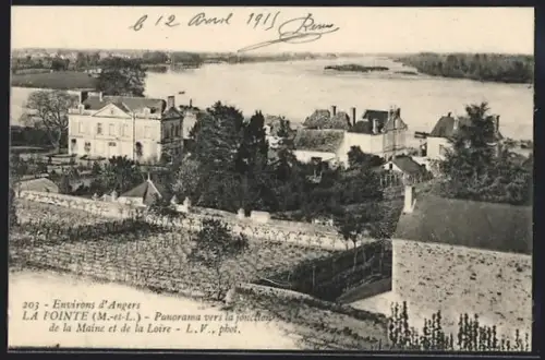 AK La Ponte /M.-et-L., Panorama vers la jonction de la Maine et de la Loire