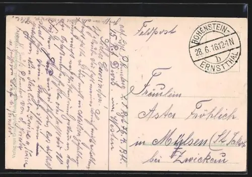 AK Hohenstein-Ernstthal, Partie im Hüttengrund, Lutherhöhe