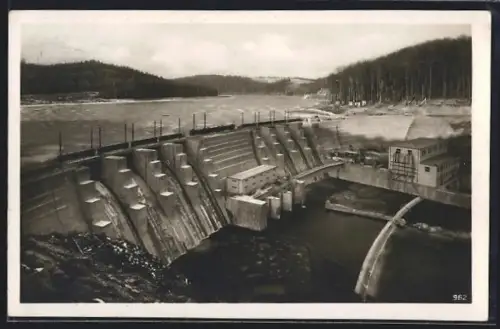 AK Mittweida i. Sa., Zschopau-Talsperre aus der Vogelschau