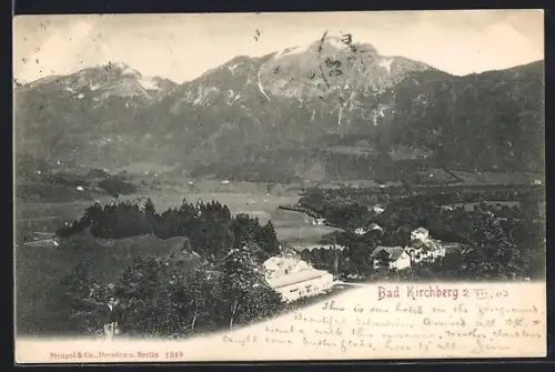 AK Bad Kirchberg, Panorama mit Bergen und Ortsansicht
