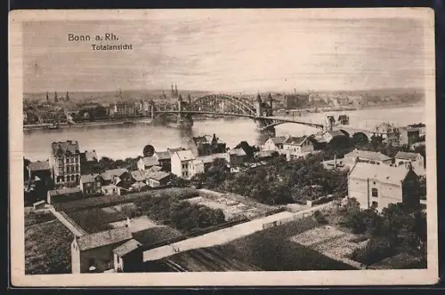 AK Bonn a. Rh., Totalansicht mit Rheinbrücke
