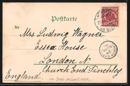 AK Bad Münster, Hutten Sickingen Denkmal an der Ebernburg