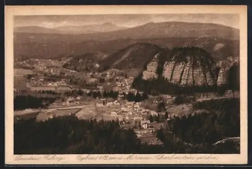 AK Oybin, Oybin vom Scharfenstein aus