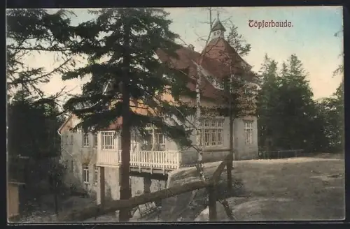 AK Oybin, Ansicht der Töpferbaude