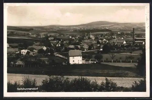 AK Spitzkunnersdorf, Ortsansicht aus der Vogelschau