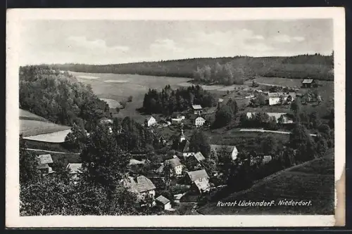 AK Lückendorf, Niederdorf, Ortsansicht von oben