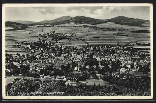 AK Löbau i /Sa., Blick v. Löbauer Berg auf den Ort
