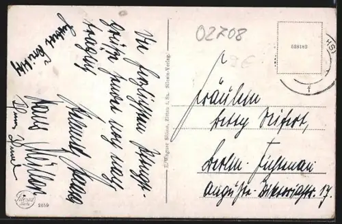 AK Löbau i /Sa., Blick v. Löbauer Berg auf den Ort