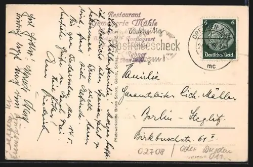 AK Skala-Bellwitz, Gasthaus Gemauerte Mühle, Gondelfahrt, Ritterspung