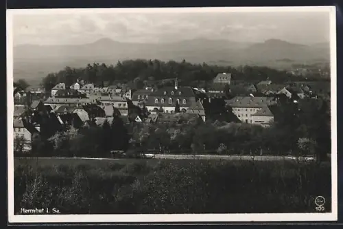 AK Herrnhut i. Sa., Blick vom Hutberg auf den Ort