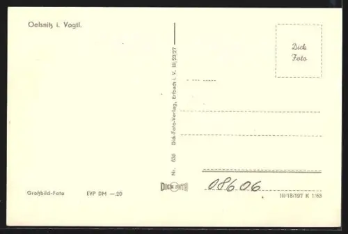 AK Oelsnitz i. Vogtl., Stadtansicht mit Kirche und Fabrikanlagen