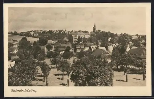 AK Niederwürschnitz, Ortsansicht aus der Vogelschau
