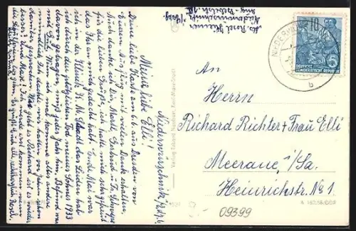 AK Niederwürschnitz, Ortsansicht aus der Vogelschau