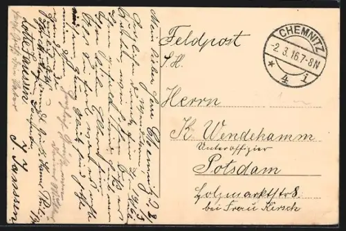 AK Chemnitz, Carolastrasse, Blick nach dem Theater, Springbrunnen