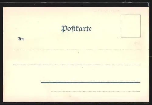 Lithographie Frankfurt a. M., Teilansicht mit Kirche von der Untermainbrücke aus