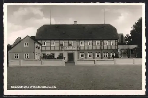 AK Wehrsdorf, vor dem Gasthaus Lusatia, Bes. Alfred Theurich