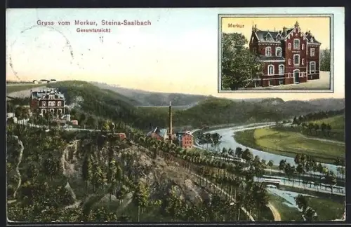 AK Steina-Saalbach, Gasthaus Merkur, Gesamtansicht