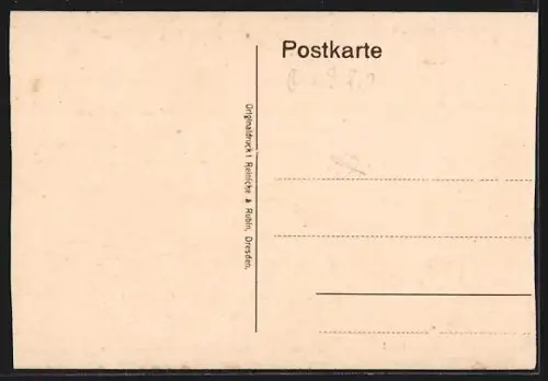 AK Elstra, Schulstrasse mit Kirche und Schulhaus
