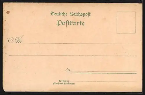 Lithographie Kaltennordheim, Kirche, Total-Ansicht, Krieger-Denkmal