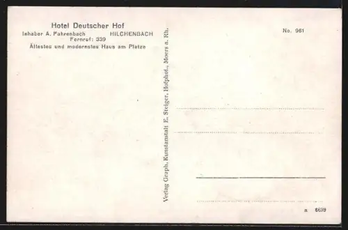 AK Hilchenbach, Hotel Deutscher Hof, Innenansicht